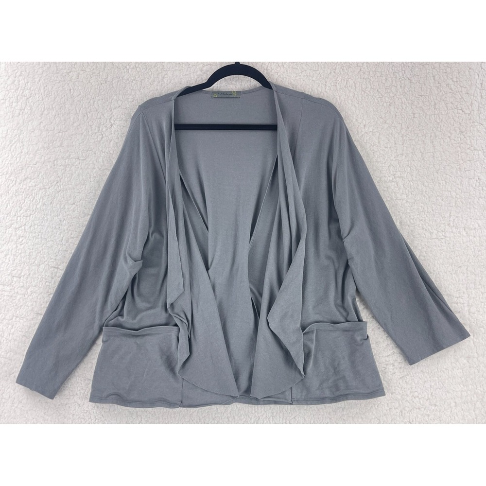 Chalet Cardigan Sweater Womens Large Gray Long Sleeve Pockets Made‎ in USA Knit